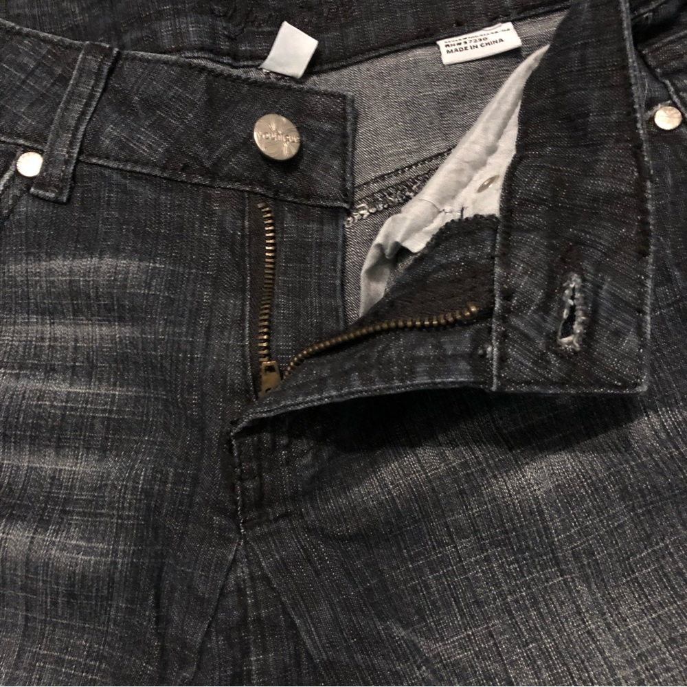 Unique Black Jean Mermaid Flare Skirt Diamanté Accents on back pockets Size 5 - Picture 8 of 16